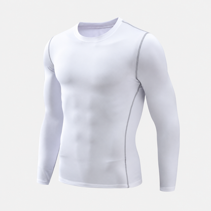 Men's thermal compression baselayer long sleeve shirt - White alternate view
