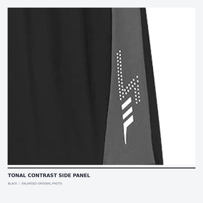 LetsBorn men's training shorts — black contrast panel