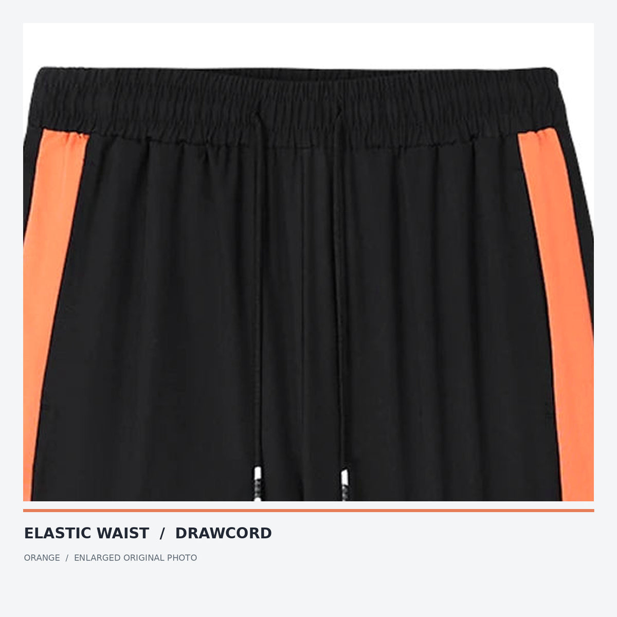 LetsBorn men's training shorts — orange waistband