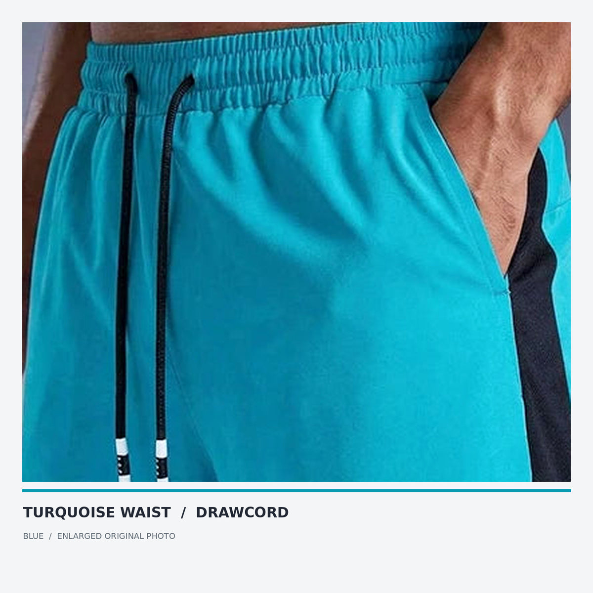 LetsBorn men's training shorts — blue waistband
