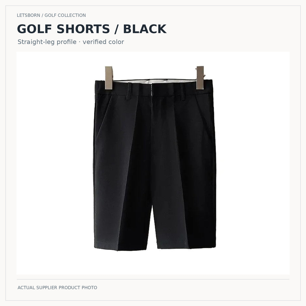 LetsBorn men's golf shorts — black hero