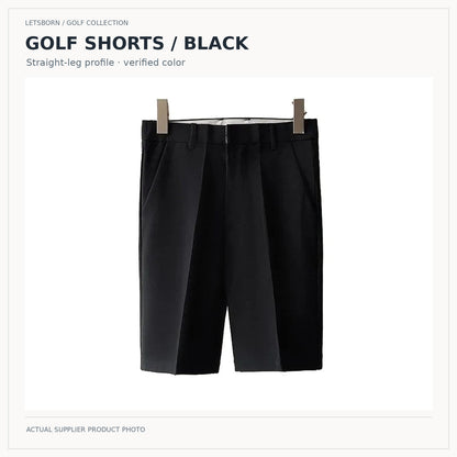 LetsBorn men's golf shorts — black hero