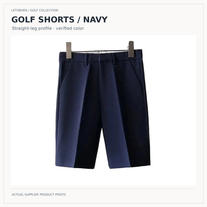 LetsBorn men's golf shorts — navy hero