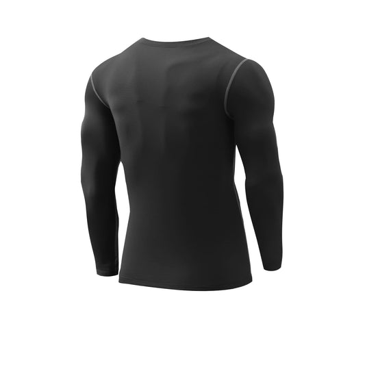 Men's thermal compression baselayer long sleeve shirt - Black alternate view