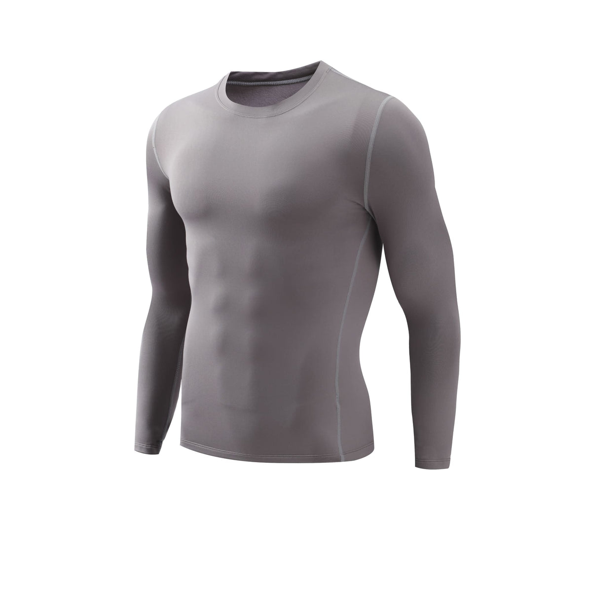 Men's thermal compression baselayer long sleeve shirt - Gray front view