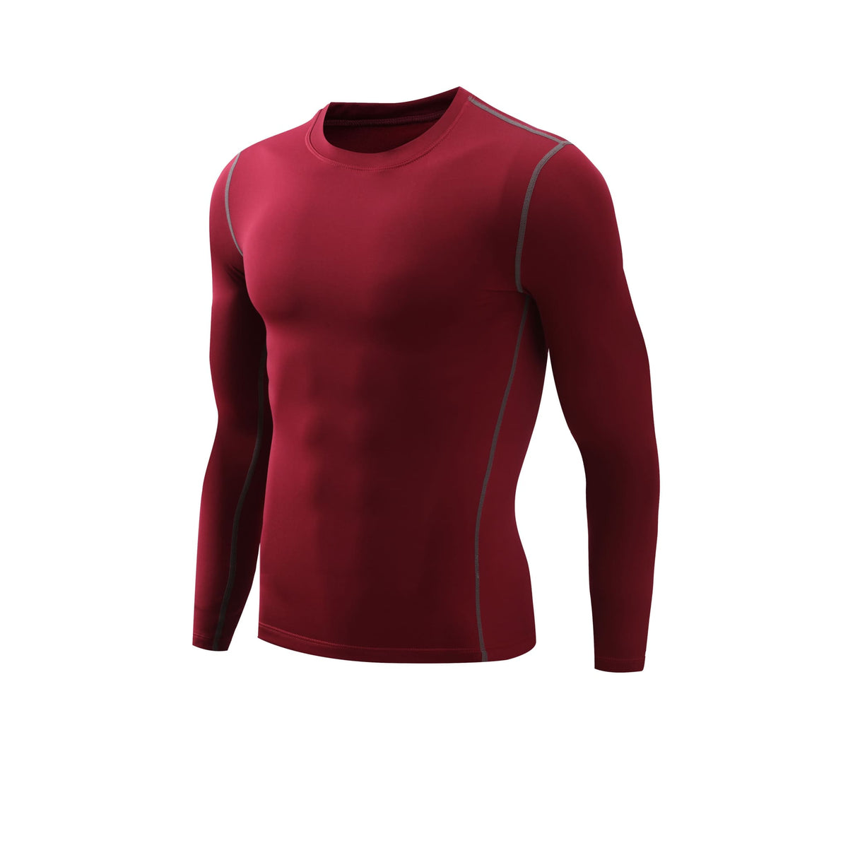 Men's thermal compression baselayer long sleeve shirt - Maroon front view