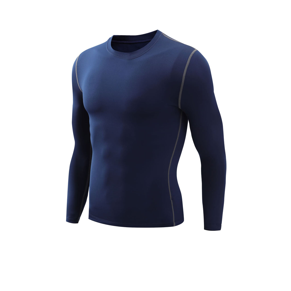 Men's thermal compression baselayer long sleeve shirt - Navy Blue front view