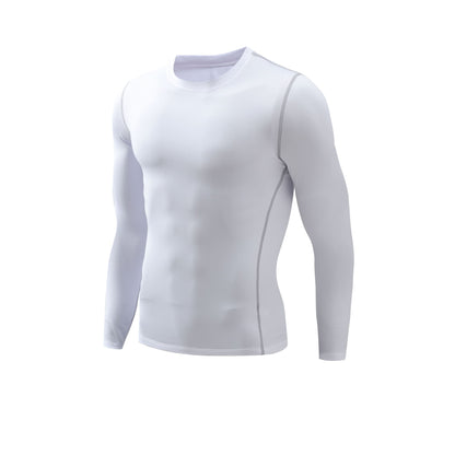 Men's thermal compression baselayer long sleeve shirt - White front view